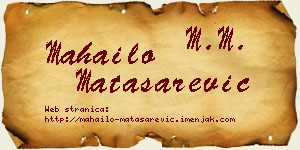 Mahailo Matasarević vizit kartica